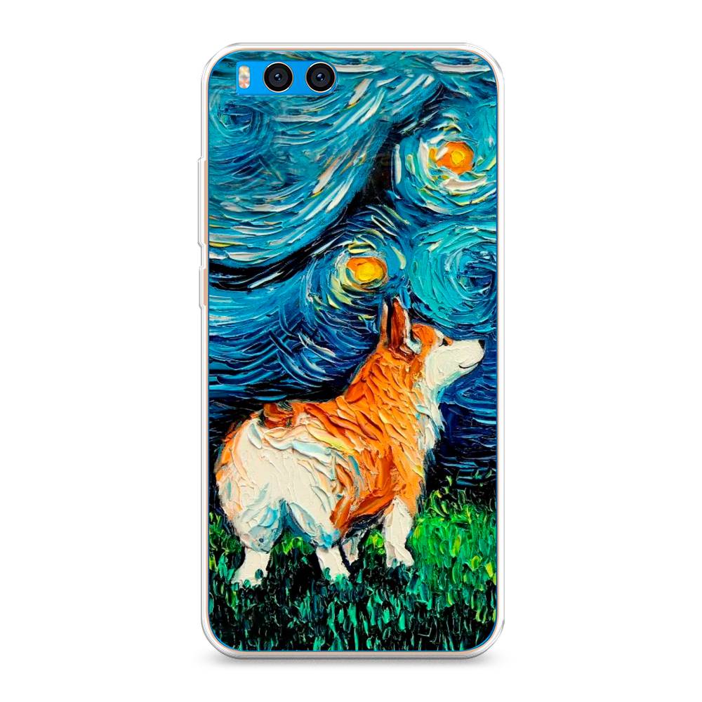 

Чехол на Xiaomi Mi Note 3 "Корги звёздная ночь", Коричневый;белый;зеленый, 32450-1