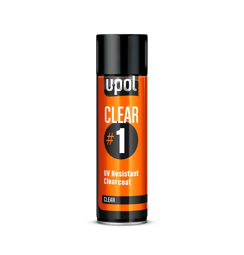 Лак автомобильный UV-устойчивый с высоким глянцем U-POL Clear #1 аэрозоль 450 мл.