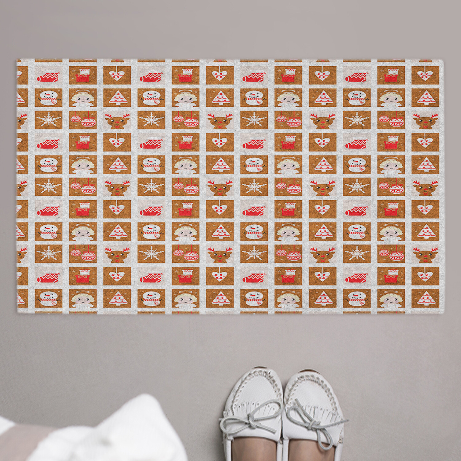 

Коврик придверный в прихожую с принтом JoyArty "Новогодняя печенька" 45 на 75 см, Новогодняя печенька