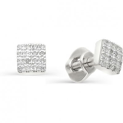 

Серьги с бриллиантами из белого золота 585 пробы Алкор 22265-200, 22265-200