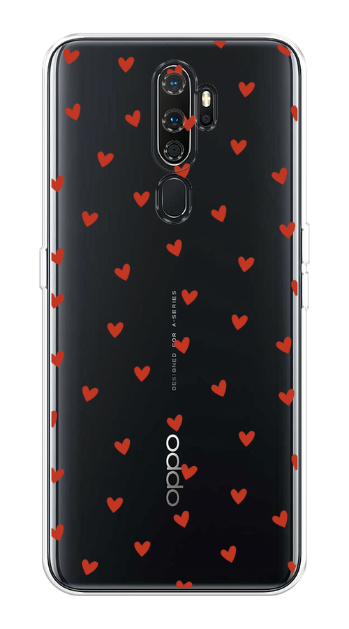 

Чехол на Oppo A5/A9 2020 "Red hearts", Красный;прозрачный, 251350-1