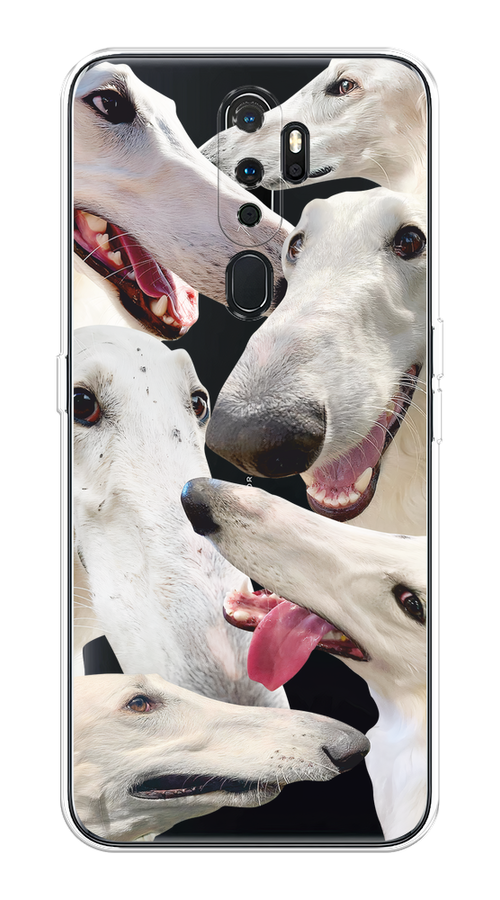

Чехол на Oppo A5/A9 2020 "Собака с длинным носом", Белый;бежевый;розовый, 251350-1