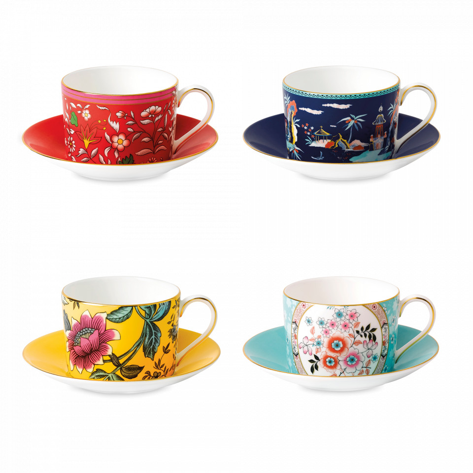

Набор из 4-х чайных пар WEDGWOOD Wonderlust 150 мл костяной фарфор, В ассортименте, Wonderlust