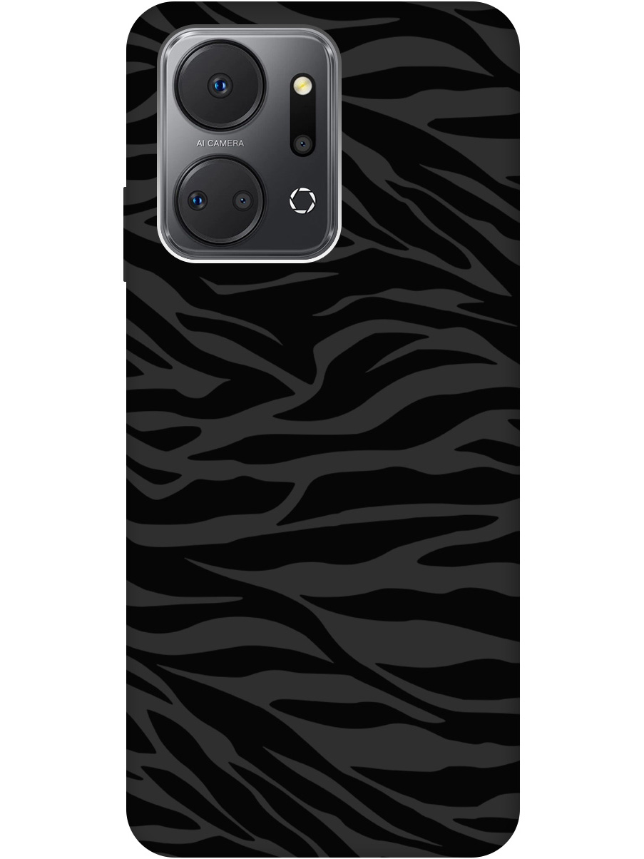 

Силиконовый чехол на Honor X7a с рисунком "Зебра" Soft Touch черный, 20000897