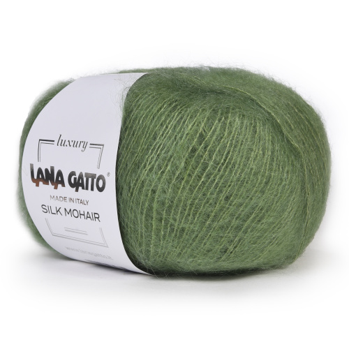 Пряжа Lana Gatto Mohair Silk 9379 мохер на шелке, 2 мотка, зеленый