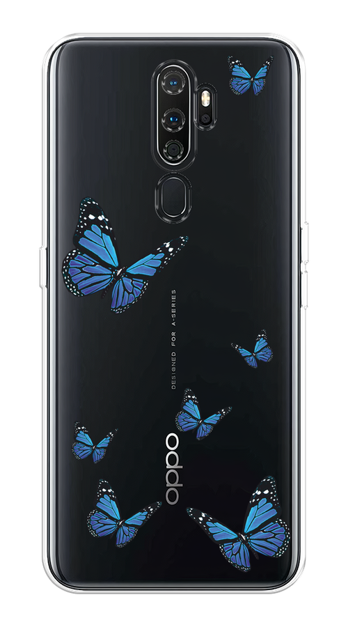 

Чехол на Oppo A5/A9 2020 "Blue butterflies", Синий;черный, 251350-1