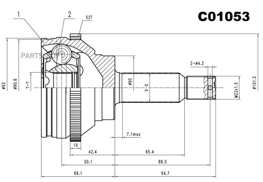 ШРУС внешний передний SANGSINBRAKE C01053