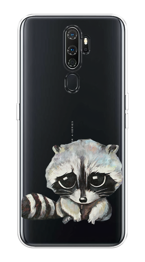 

Чехол на Oppo A5/A9 2020 "Большеглазый енот", Серый;черный;прозрачный, 251350-1