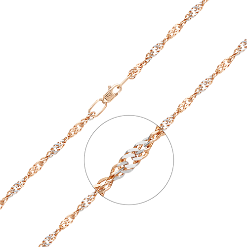 

Цепочка из комбинированного золота 45 см PLATINA jewelry 21-0703-050-1111-17, 21-0703-050-1111-17