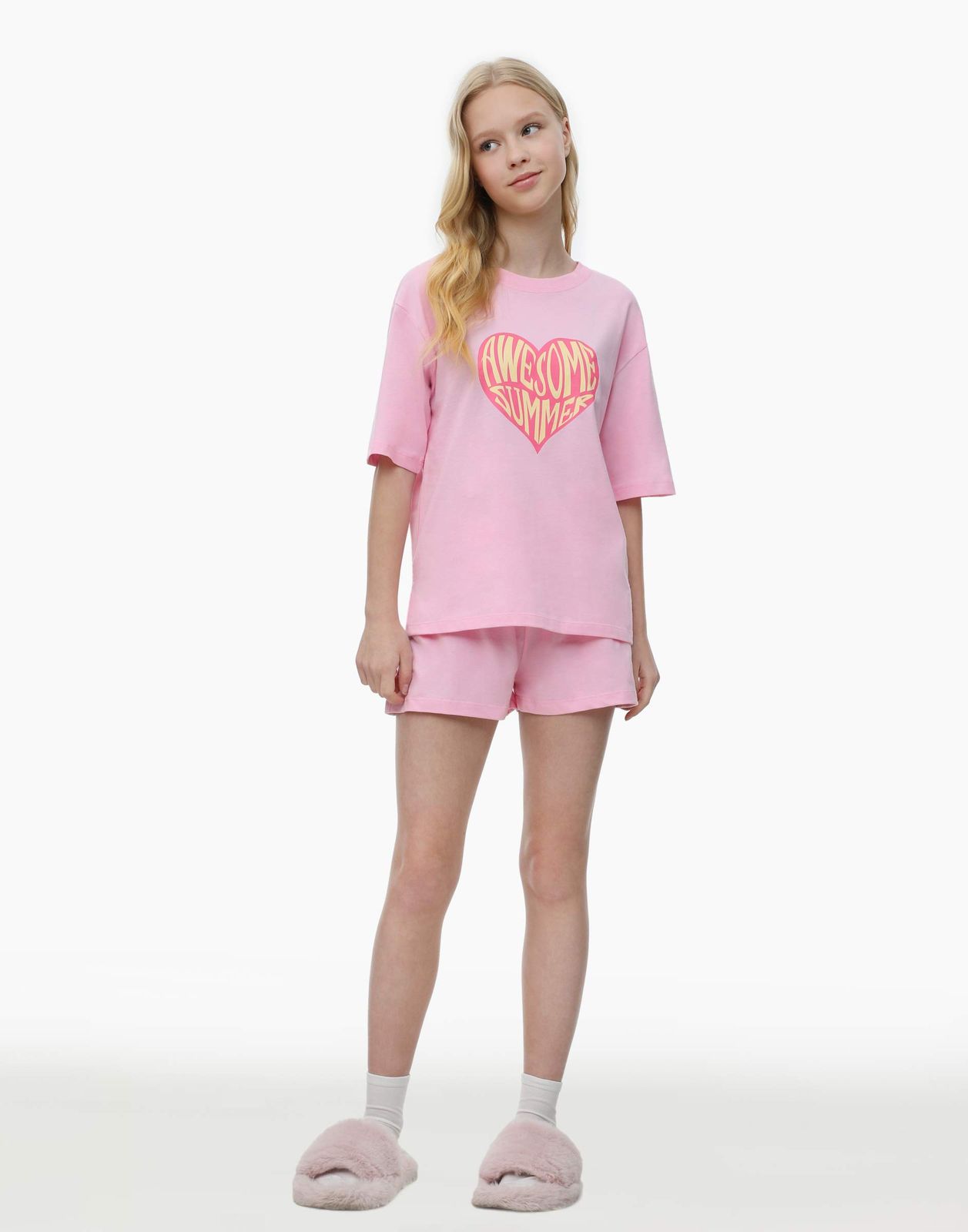 Пижама для девочек Gloria Jeans GSL001352 розовый 6-8л/128