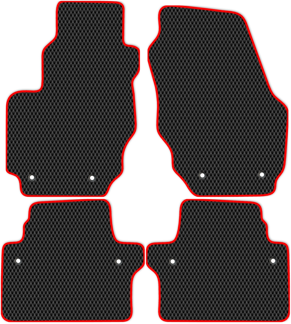 

Коврики ЭВА в салон для Volvo S80 2006 - 2016, 4 шт. черный, красный кант, 5106-S4Y-H