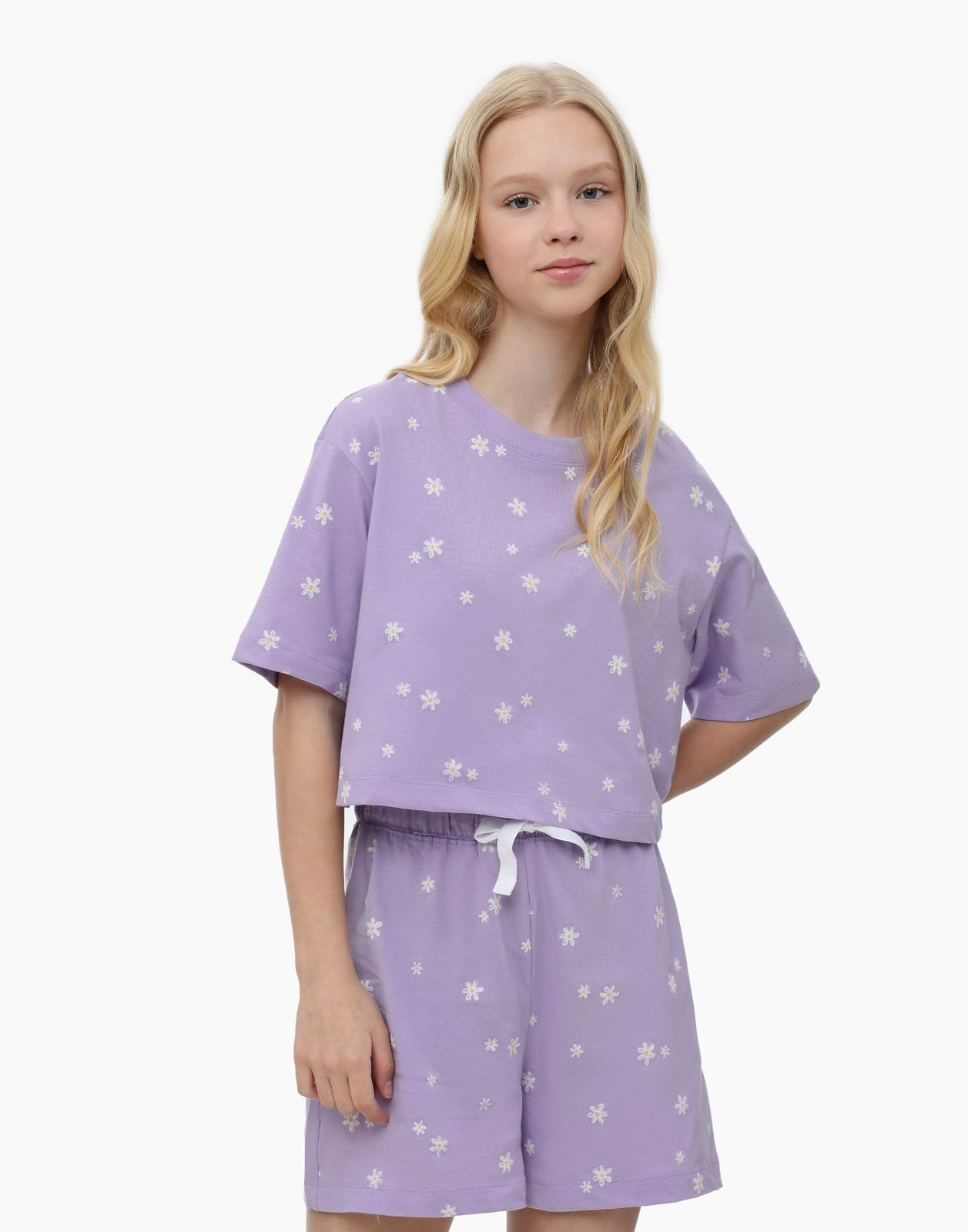 Пижама с принтом для девочки Gloria Jeans GSL001357 фиолетовый 10-12л/152