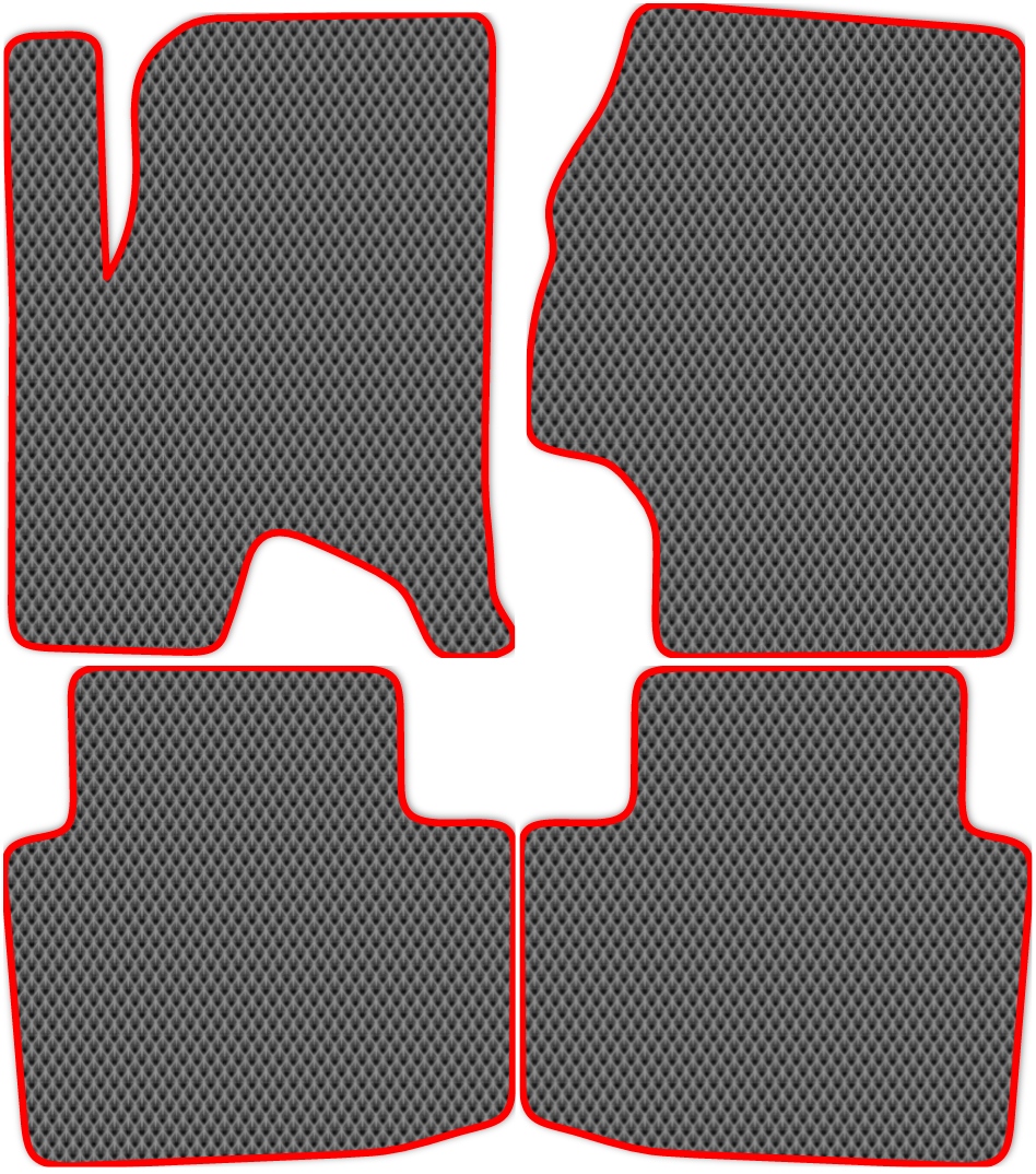 

Коврики ЭВА в салон для Haval H2 2015 - 2020, 4 шт. серый, красный кант, 6802-S4NL-H