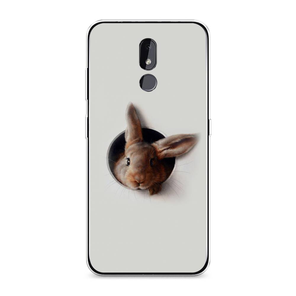 

Чехол на Nokia 3.2 "Любопытный кролик", Серый;коричневый, 122650-1