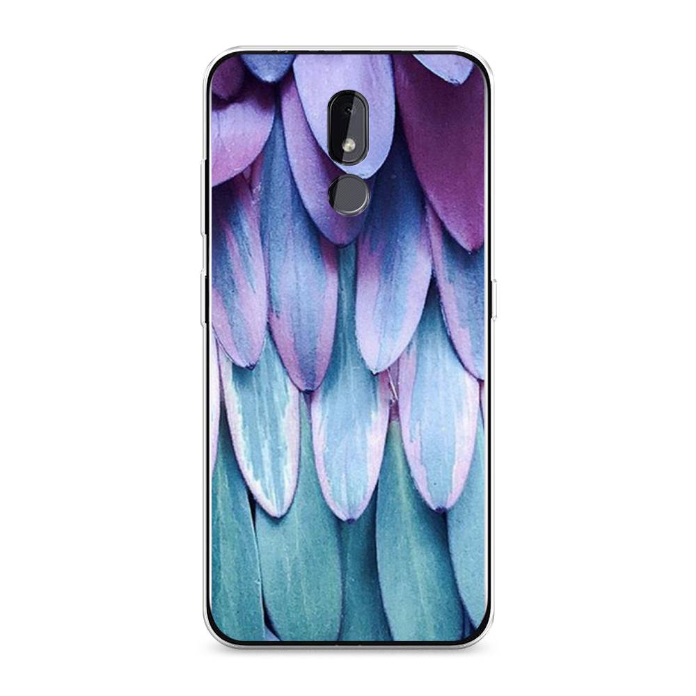 

Чехол на Nokia 3.2 "Синее перо", Фиолетовый;голубой, 122650-3