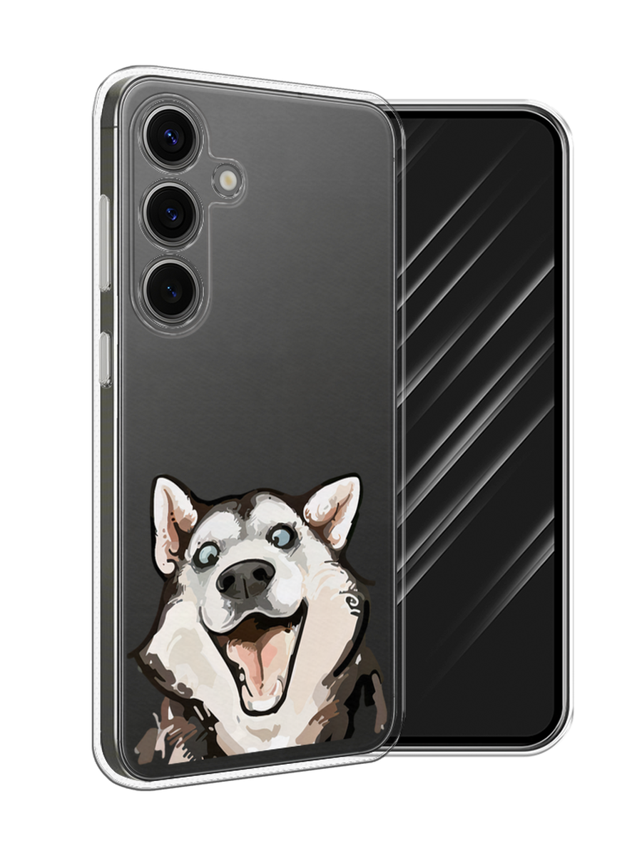 

Чехол Awog на Samsung Galaxy S25 "Радостный хаски", Белый;голубой;черный, 2110350-1
