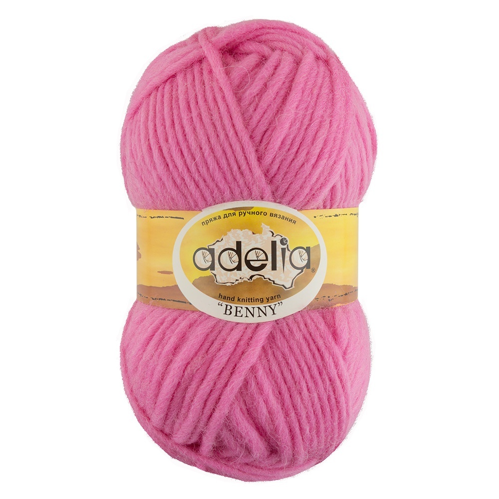 

Adelia Benny, 100% шерсть, 5х100 г, 96+-5 м, №785, розовая, Розовый