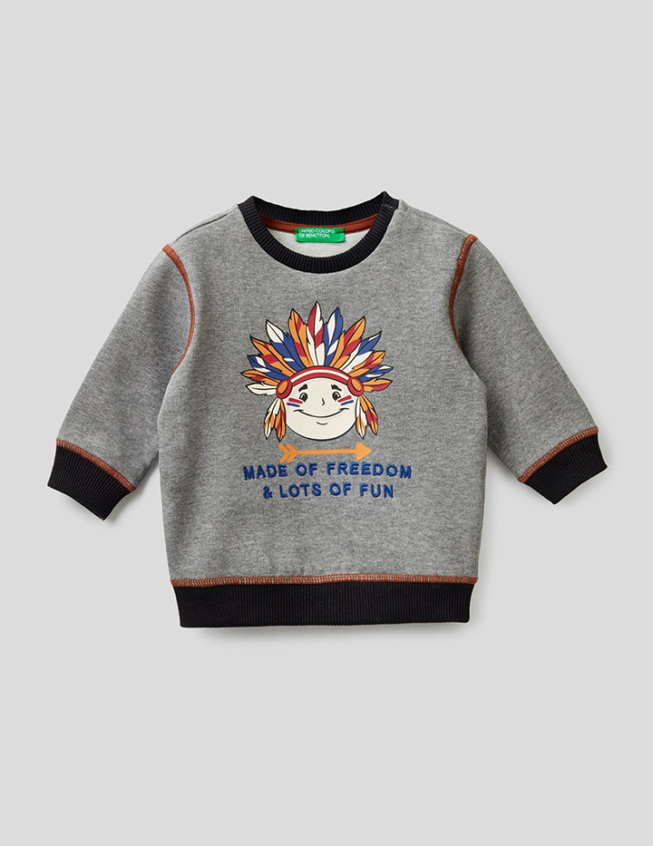 

Свитшот детский United Colors of Benetton 21A_3J73C15FZ_507 серый р.XXS, 21A_3J73C15FZ_507