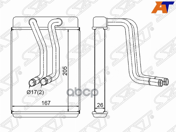 SAT Радиатор отопителя салона HYUNDAI SONATA TAGAZ 98-