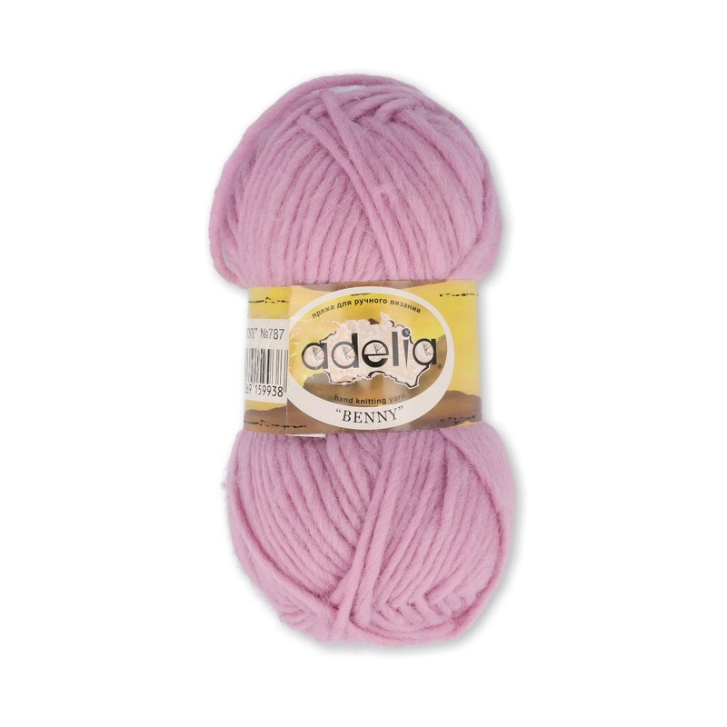 

Adelia Benny, 100% шерсть, 5 шт по 100 г, 96 м, цвет 787 светло-розовый