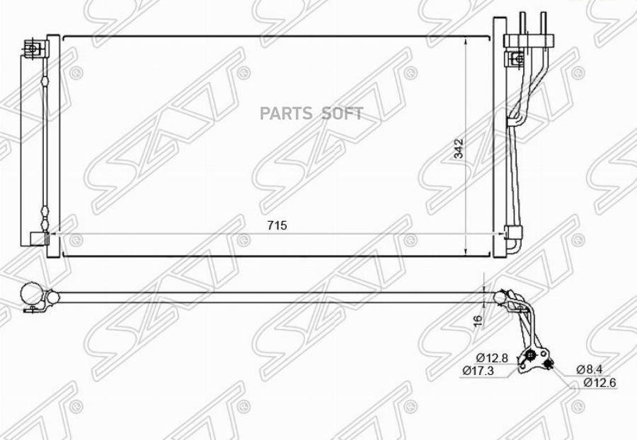 

Радиатор Кондиционера Hyundai Sonata V 04-09/Kia Magentis 06-10 Sat арт. ST-HN24-394-0