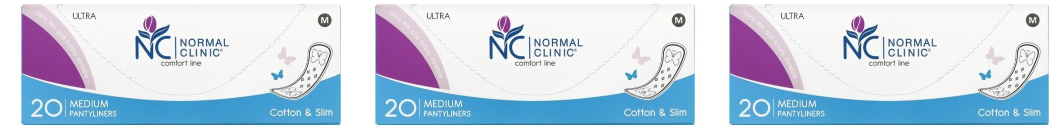 Прокладки NORMAL Clinic ежедневные Ultra cotton&slim, Medium, 180 мм, 20шт, 3 уп