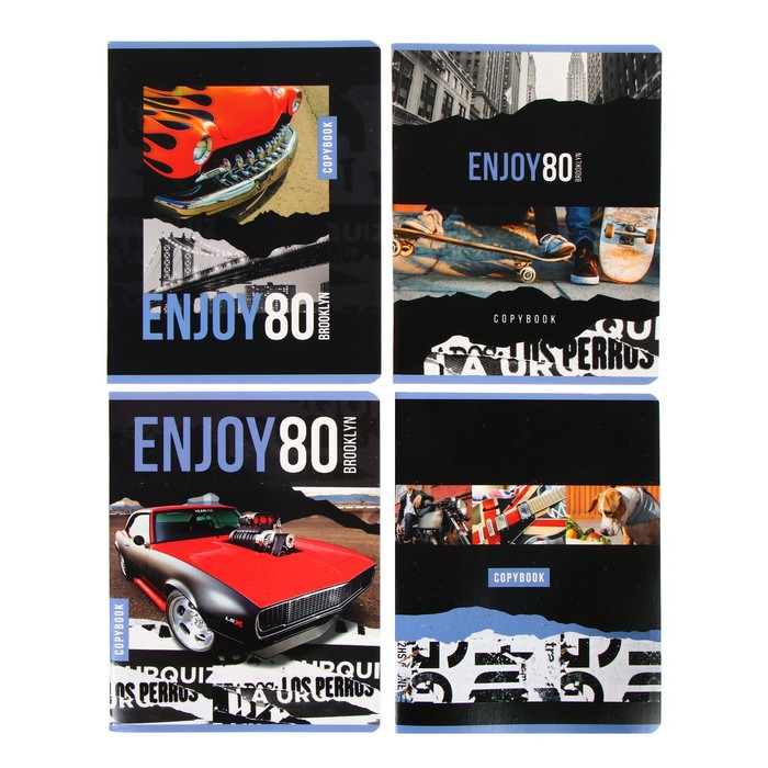 

Тетрадь 80 л в клетку Enjoy, блок офсет, МИКС