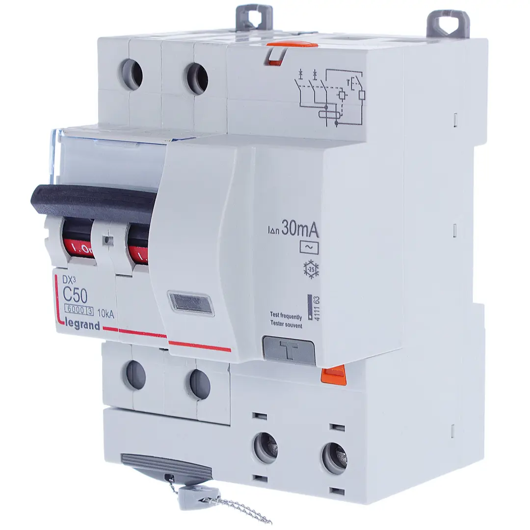 

Дифференциальный автомат Legrand DX3 2P C50 A 30 мА 6 кА AC 411163