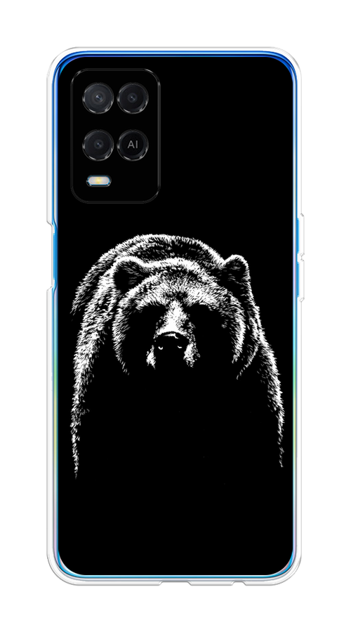 

Чехол на Oppo A54 "Медведь в ночи", Белый;черный, 256150-1