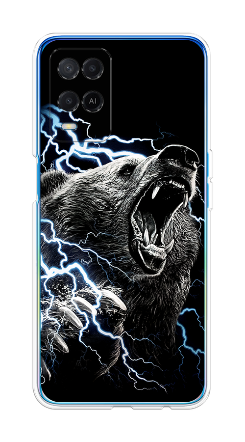 

Чехол на Oppo A54 "Гроза и медведь", Черный;серый;серебристый, 256150-1