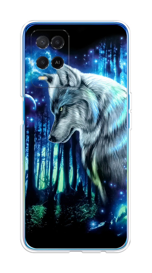 

Чехол на Oppo A54 "Сказочный волк", Синий;серебристый;черный, 256150-1