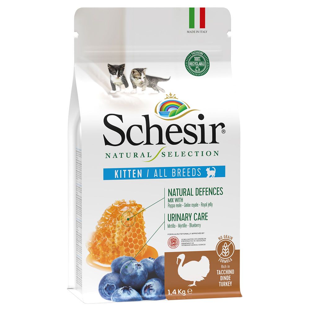 Сухой корм для кошек Schesir, индейка, 1.4кг