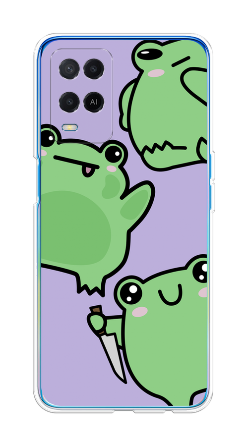

Чехол на Oppo A54 "Опасные лягушата", Фиолетовый;зеленый;черный, 256150-1