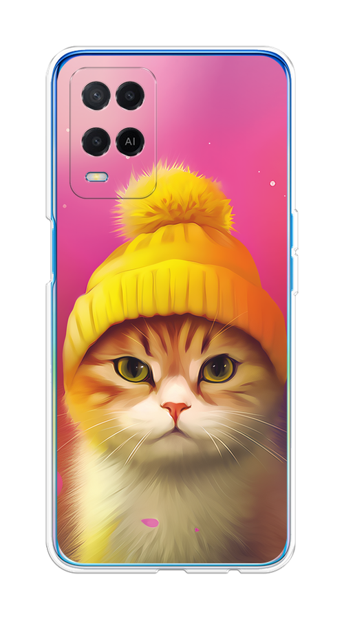 

Чехол на Oppo A54 "Котик в шапочке", Розовый;желтый;бежевый, 256150-1