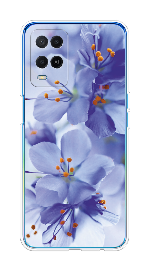 

Чехол на Oppo A54 "Фиолетовые цветки", Фиолетовый;синий, 256150-1