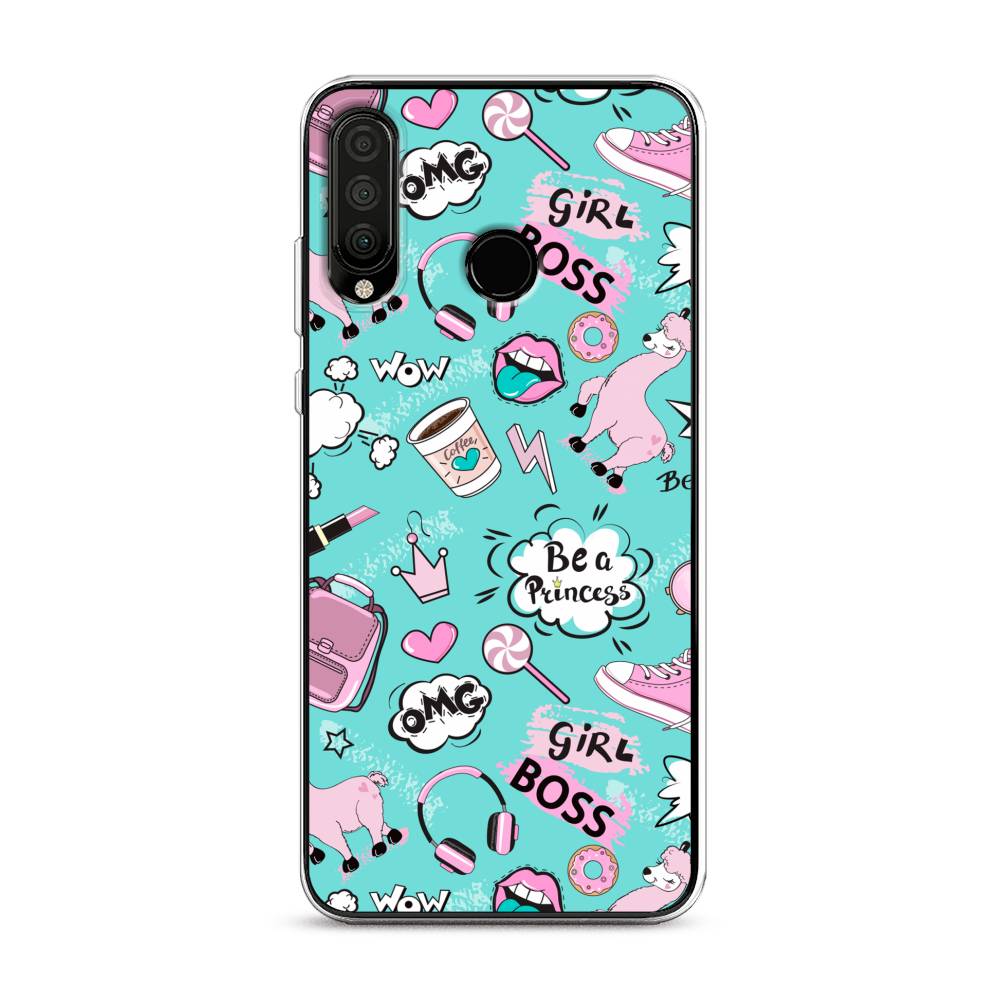 

Чехол Awog на Honor 20 Lite 2020 "Стильная лама", Голубой;белый;розовый, 611250-1