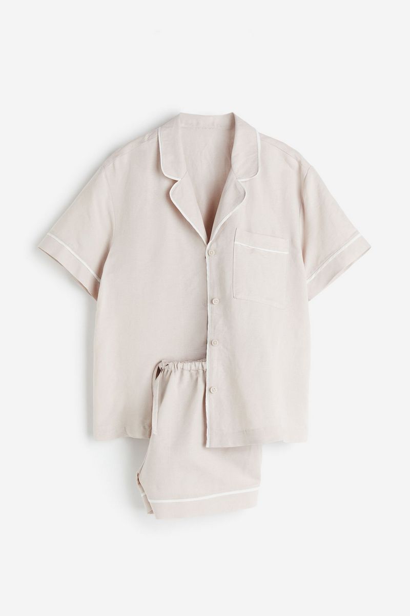 

Пижама женская H&M 1147707 бежевая M, Бежевый, 1147707