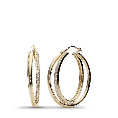 

Серьги с 112 фианитами из жёлтого золота. Диаметр 20 мм. Эстет 01С135701, 01С135701