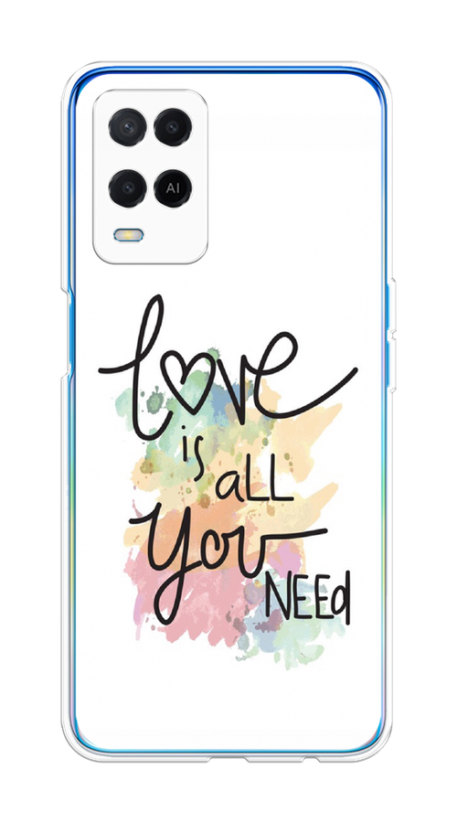 

Чехол на Oppo A54 "Love is all you need", Белый;черный;зеленый, 256150-1