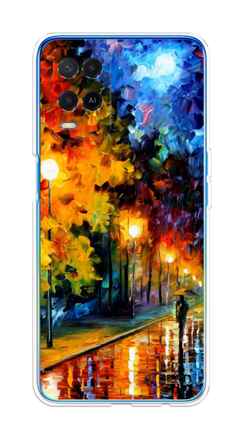 

Чехол на Oppo A54 "Безлюдная улочка", Оранжевый;желтый;синий, 256150-1
