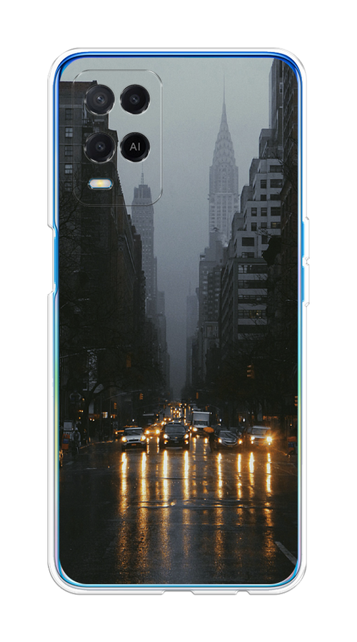 

Чехол на Oppo A54 "Дождливый Нью Йорк", Черный;серый, 256150-1