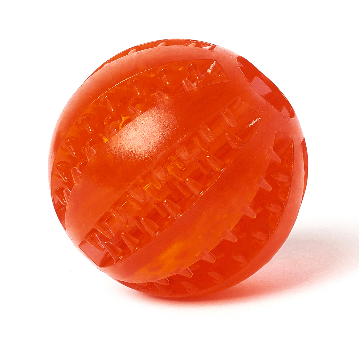 Жевательная игрушка мяч для собак Чистые клыки, Играй Гуляй, диаметр - 7 см, красный