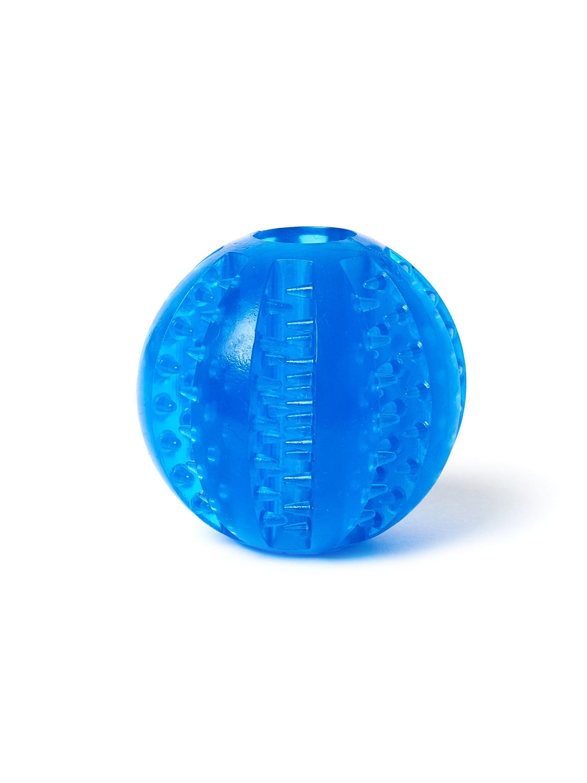 Жевательная игрушка мяч для собак Чистые клыки, Играй Гуляй, диаметр - 5 см, синий