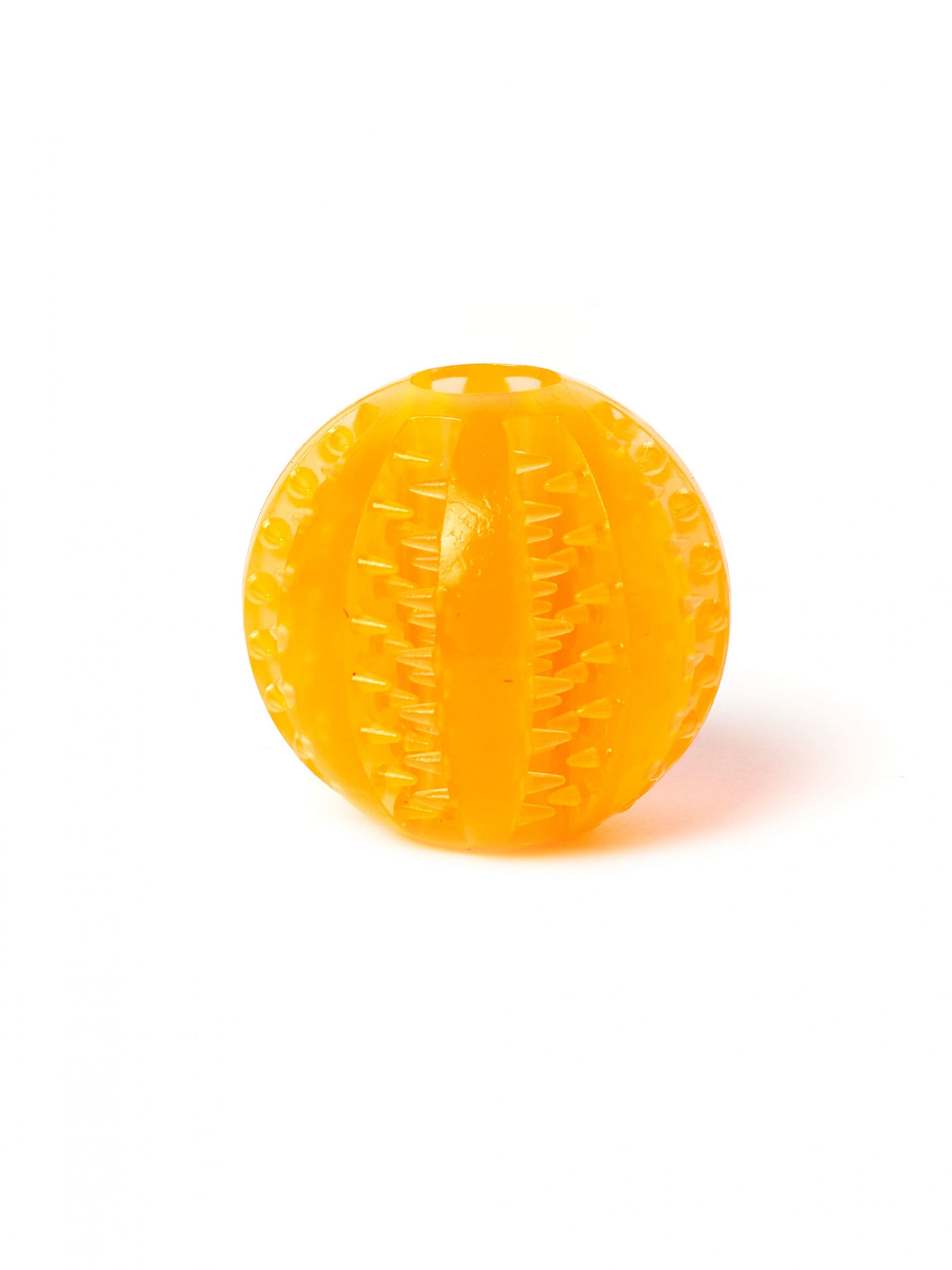 Жевательная игрушка мяч для собак Чистые клыки, Играй Гуляй, диаметр - 5 см, оранжевый