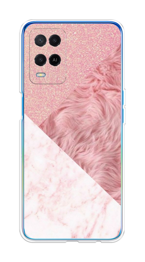 

Чехол на Oppo A54 "Текстурные треугольники", Розовый;белый, 256150-1