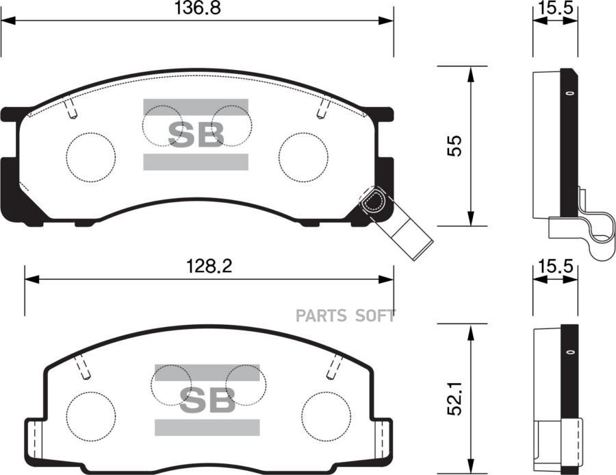 

Колодки передние MITSUBISHI Colt II/Lancer VII SANGSIN BRAKE SP2035, SP2035