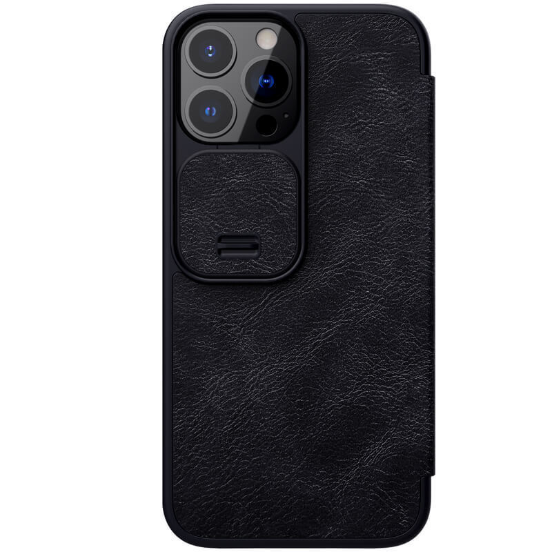 фото Чехол nillkin leather qin pro c защитой камеры для iphone 13 pro max (черный)