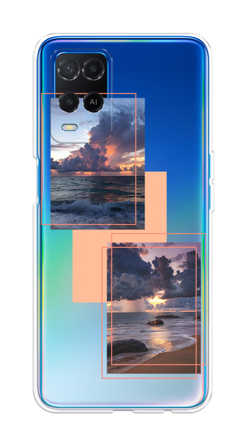 

Чехол на Oppo A54 "Sky collage", Розовый;прозрачный;синий, 256150-1