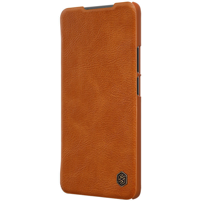 фото Кожаный чехол-книжка nillkin leather qin для xiaomi mi 11t (pro) (коричневый)