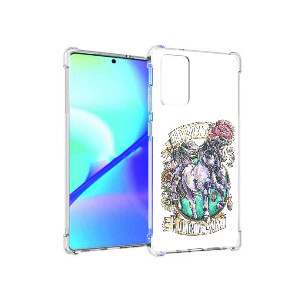 

Чехол MyPads Tocco для Samsung Galaxy Note 20 рисунок коней в цветах (PT152536.527.582), Прозрачный, Tocco